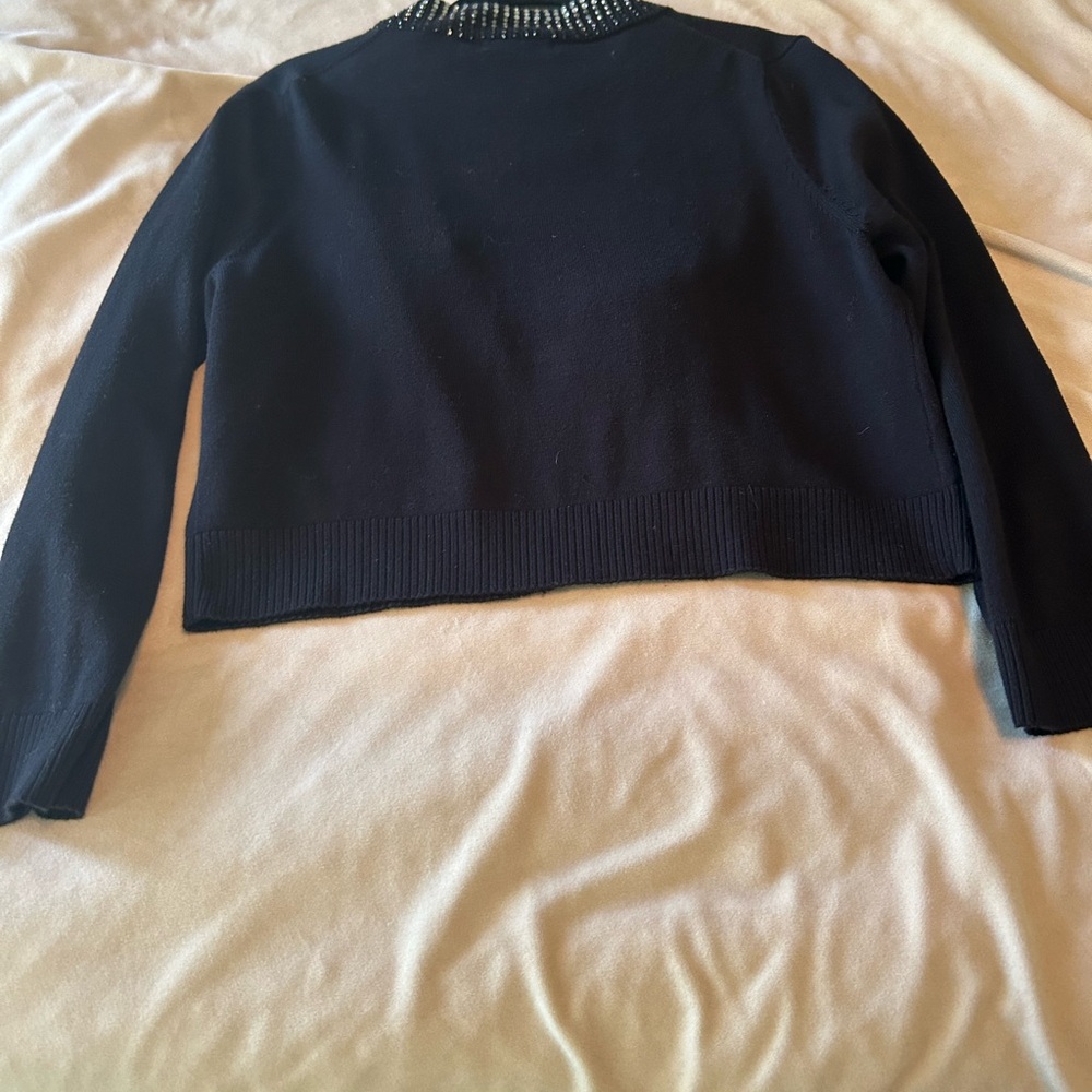 Calvin Klein Black Cardigan with Silver Details - Picture 2 of 6